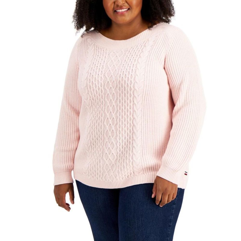 Tommy Hilfiger Light Pink Cable Knit Sweater